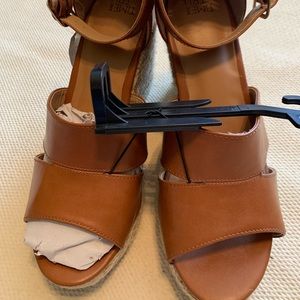 Cognac Time and Tru espadrille wedge sandal.